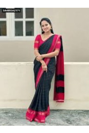 Cotton Black Saree